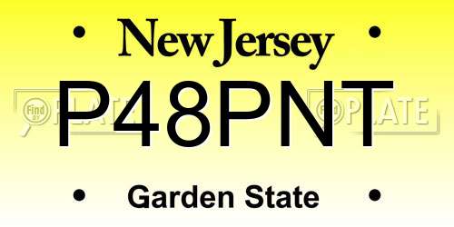 P48PNT New Jersey License Plate