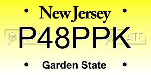 P48PPK New Jersey License Plate