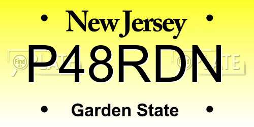 P48RDN New Jersey License Plate