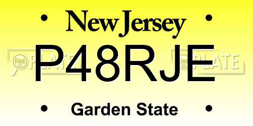 P48RJE New Jersey License Plate