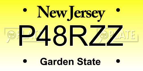P48RZZ New Jersey License Plate