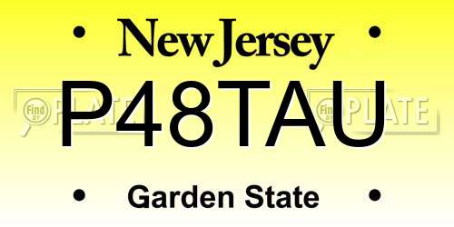 P48TAU New Jersey License Plate