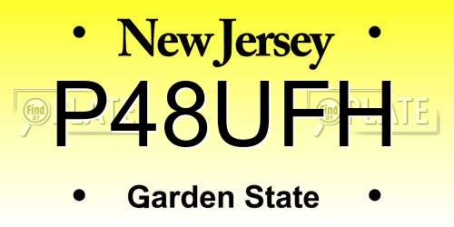P48UFH New Jersey License Plate