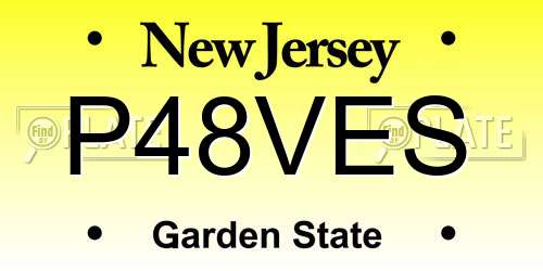 P48VES New Jersey License Plate