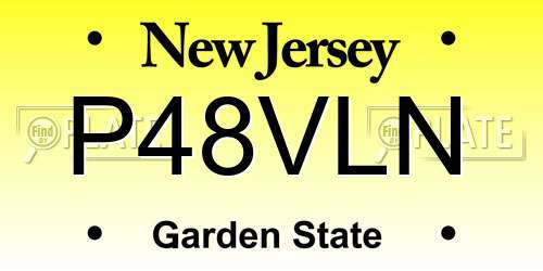 P48VLN New Jersey License Plate