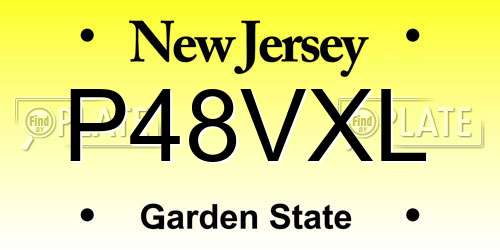 P48VXL New Jersey License Plate