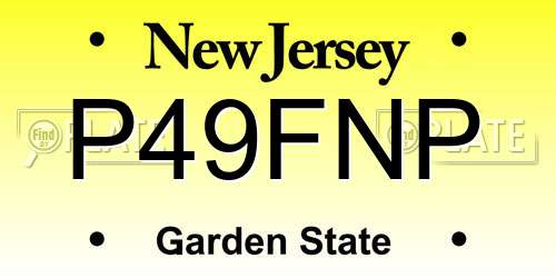 P49FNP New Jersey License Plate