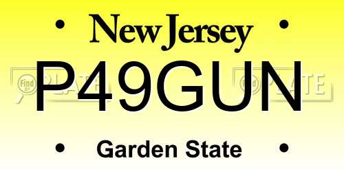 P49GUN New Jersey License Plate