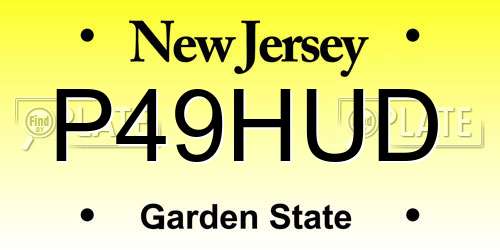 P49HUD New Jersey License Plate