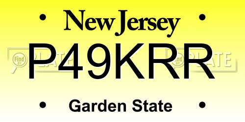 P49KRR New Jersey License Plate