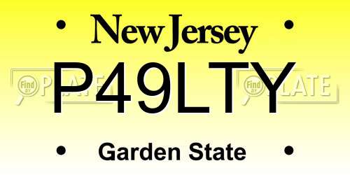 P49LTY New Jersey License Plate
