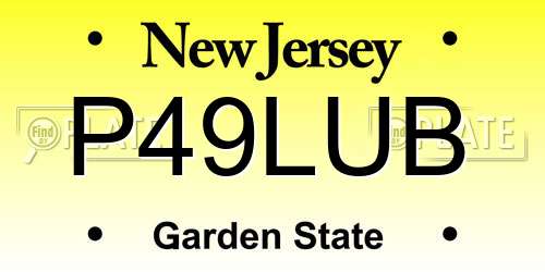 P49LUB New Jersey License Plate