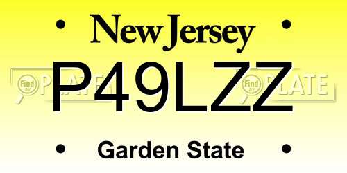 P49LZZ New Jersey License Plate
