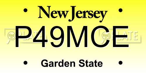 P49MCE New Jersey License Plate