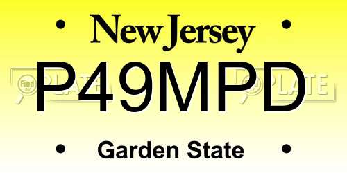 P49MPD New Jersey License Plate