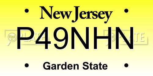 P49NHN New Jersey License Plate