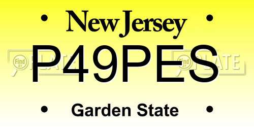 P49PES New Jersey License Plate