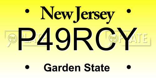 P49RCY New Jersey License Plate