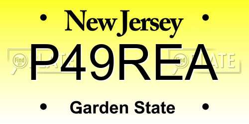 P49REA New Jersey License Plate