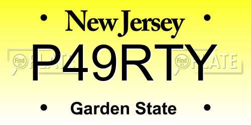 P49RTY New Jersey License Plate
