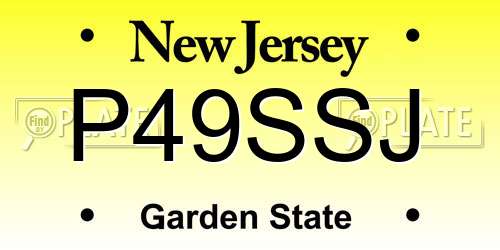 P49SSJ New Jersey License Plate