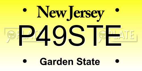 P49STE New Jersey License Plate