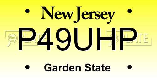 P49UHP New Jersey License Plate