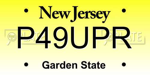 P49UPR New Jersey License Plate