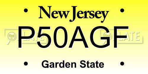 P50AGF New Jersey License Plate