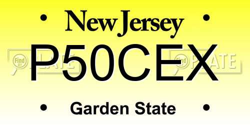 P50CEX New Jersey License Plate