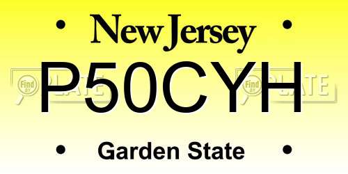P50CYH New Jersey License Plate
