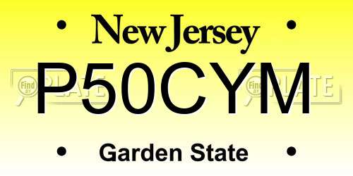 P50CYM New Jersey License Plate