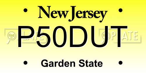 P50DUT New Jersey License Plate
