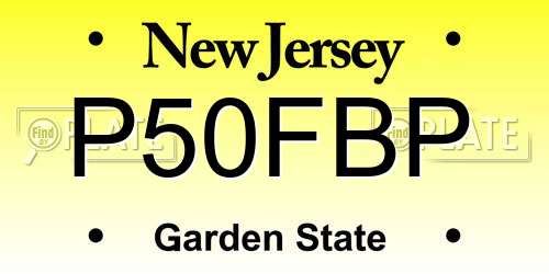 P50FBP New Jersey License Plate