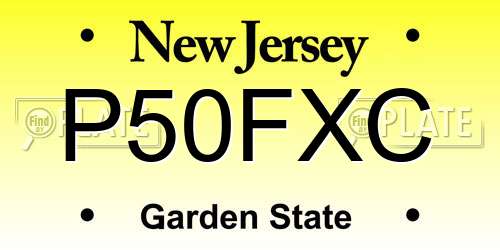 P50FXC New Jersey License Plate