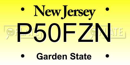 P50FZN New Jersey License Plate