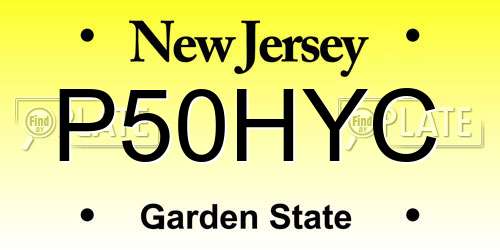 P50HYC New Jersey License Plate