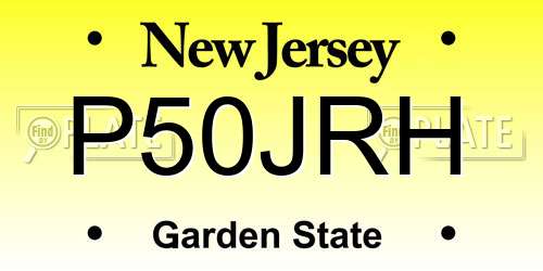 P50JRH New Jersey License Plate