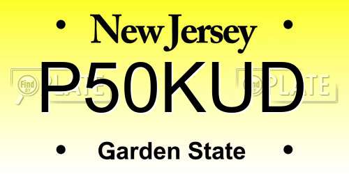 P50KUD New Jersey License Plate