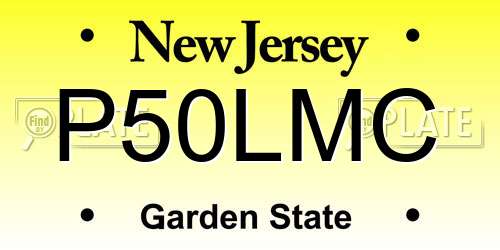 P50LMC New Jersey License Plate