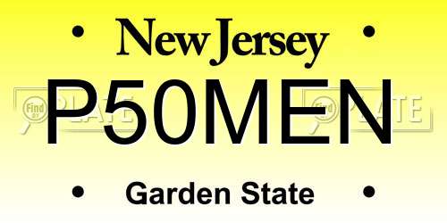 P50MEN New Jersey License Plate