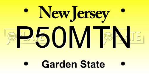 P50MTN New Jersey License Plate