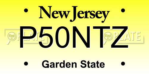 P50NTZ New Jersey License Plate