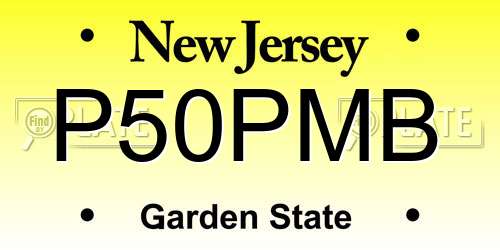P50PMB New Jersey License Plate