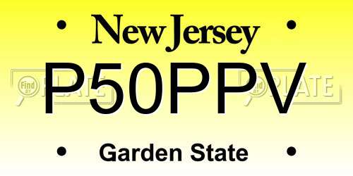 P50PPV New Jersey License Plate