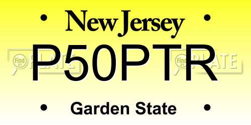 P50PTR New Jersey License Plate