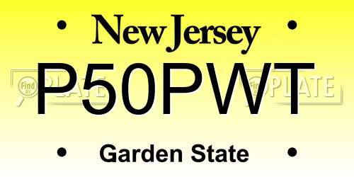 P50PWT New Jersey License Plate