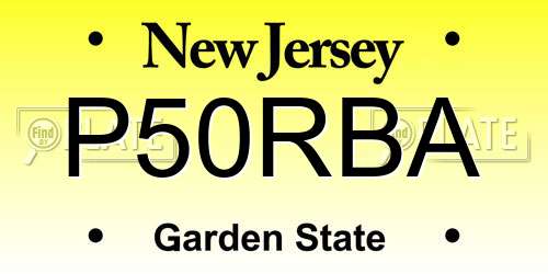 P50RBA New Jersey License Plate