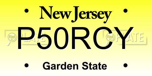 P50RCY New Jersey License Plate