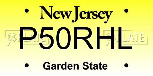 P50RHL New Jersey License Plate